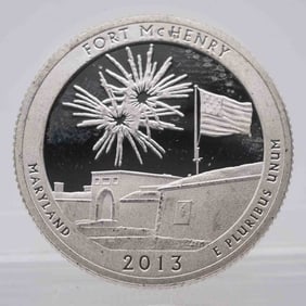 2013 American Proof Silver Quarter ATB Fort McHenry