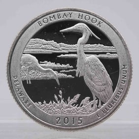 2015 American Proof Silver Quarter ATB Bombay Hook