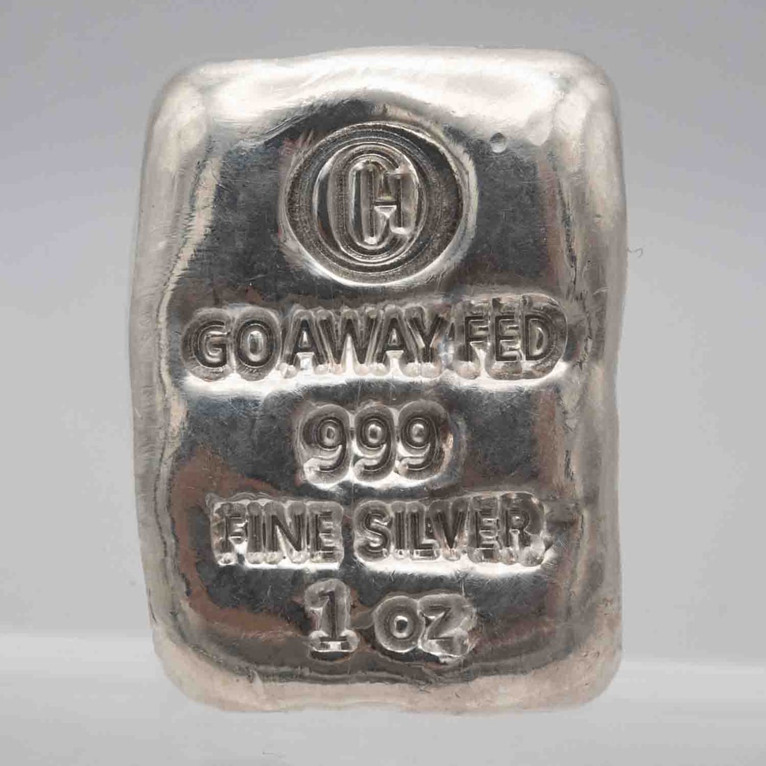 Go Away Fed Poured 1oz Silver Bar: Subject: Go Away Fed Poured 1oz Silver Bar Medium: 999 Silver Condition: MS Note: Any condition statement is given as an opinion and should not be treated as a statement of fact. Please see photos to 