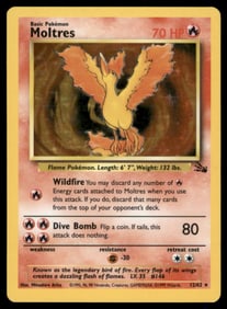 Moltres (12) Fossil #12/62 Holo Pokemon Card