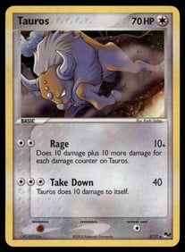 Tauros POP Series 2 #005/017 Holo Pokemon Card