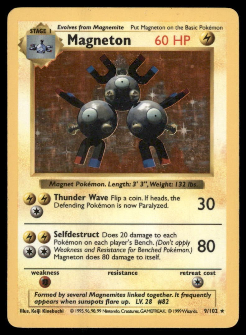 Magneton Base Set (Shadowless) #009/102 Holo Pokemon Card (1 of 2)