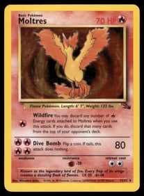 Moltres (12) Fossil #12/62 Holo Pokemon Card
