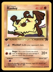 Mankey 1st Ed. Rocket Pokemon Card
