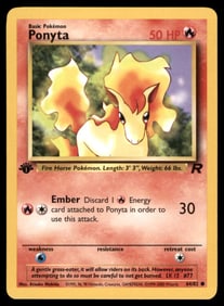 Ponyta 1st Ed. Rocket Pokemon Card