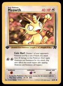 Meowth 1st Ed. Rocket Pokemon Card