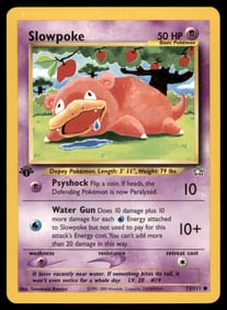 Slowpoke 1st Ed. Neo Pokemon Card