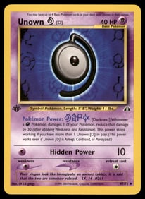 Unown D 1st Ed. Neo Pokemon Card