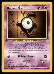Unown E 1st Ed. Neo Pokemon Card