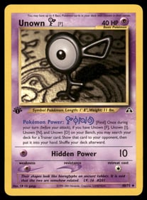 Unown F 1st Ed. Neo Pokemon Card