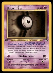 Unown F 1st Ed. Neo Pokemon Card