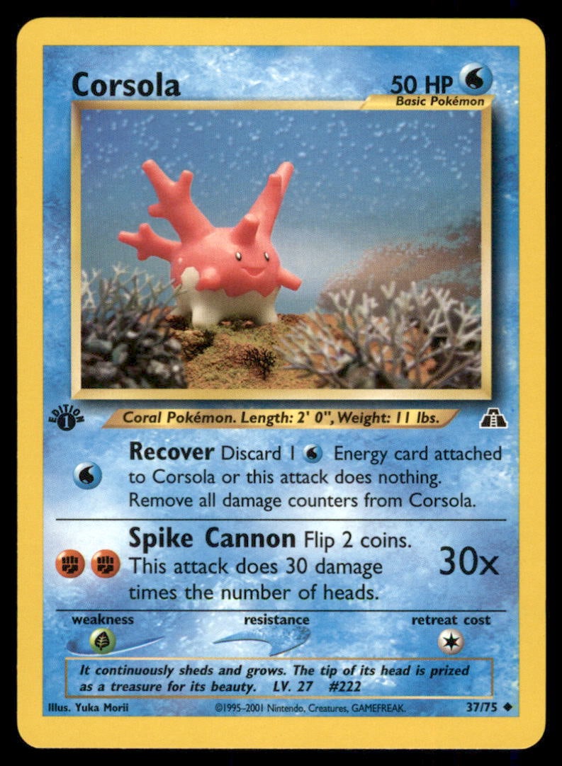Corsola 1st Ed. Neo Pokemon Card: We offer combined shipping on multiple items. Buyers may also arrange their own shipping. LiveShipping is a separate and independent option for shipping that is NOT a part of the auction house or thei