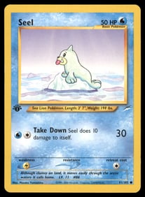 Seel 1st Ed. Neo Pokemon Card