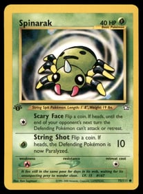 Spinarak 1st Ed. Neo Pokemon Card