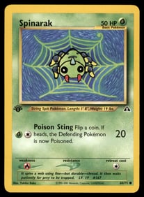 Spinarak 1st Ed. Neo Pokemon Card