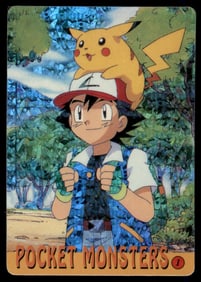 Ash & Pikachu Holo Prism Sticker Japanese Pokemon Card Pocket Monsters