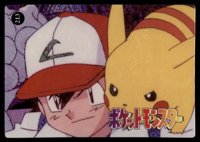Pikachu & Ash Holo Prism Sticker Japanese Pokemon Card Pocket Monsters