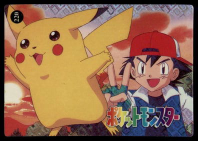 Ash & Pikachu Holo Prism Sticker Japanese Pokemon Card Pocket Monsters