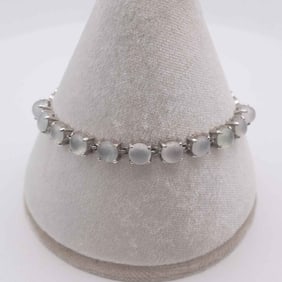 18k White Gold Icy White Jadeite Bracelet