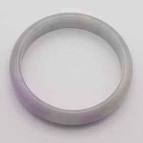 Chinese Carved Lavender Jade Bangle