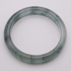 Chinese Carved Translucent Jade Bangle