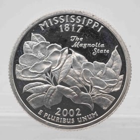 2002 American Proof Silver Quarter Mississippi