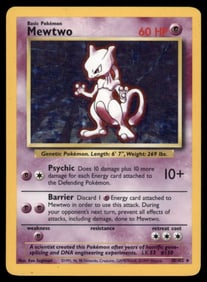 Mewtwo Base Set #010/102 Holo Pokemon Card