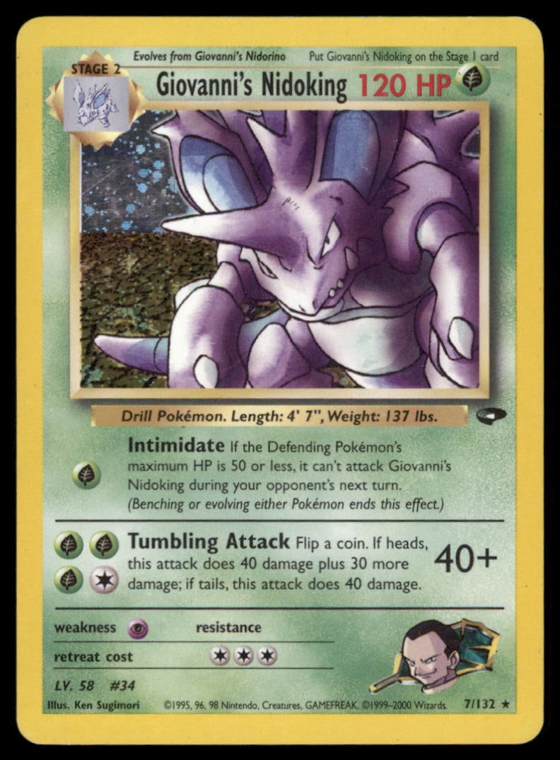 Giovanni's Nidoking Gym Challenge #007/132 Holo Pokemon Card: We offer combined shipping on multiple items. Buyers may also arrange their own shipping. LiveShipping is a separate and independent option for shipping that is NOT a part of the auction house or thei