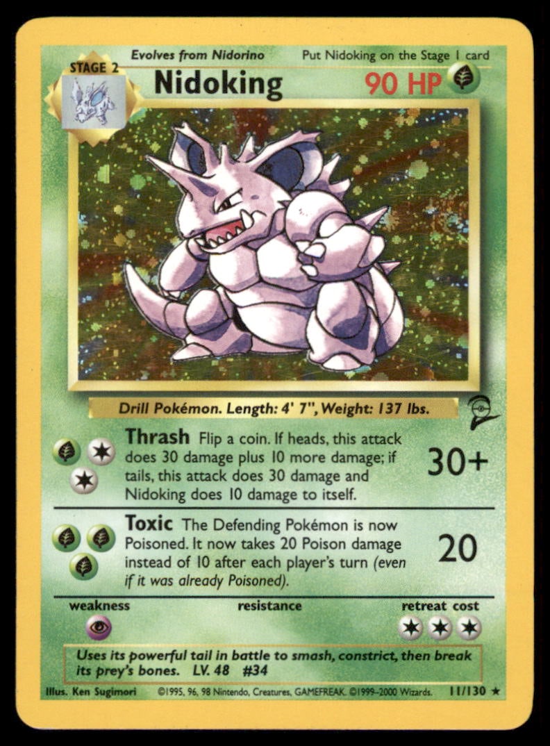 Nidoking Base Set 2 #011/130 Holo Pokemon Card: We offer combined shipping on multiple items. Buyers may also arrange their own shipping. LiveShipping is a separate and independent option for shipping that is NOT a part of the auction house or thei