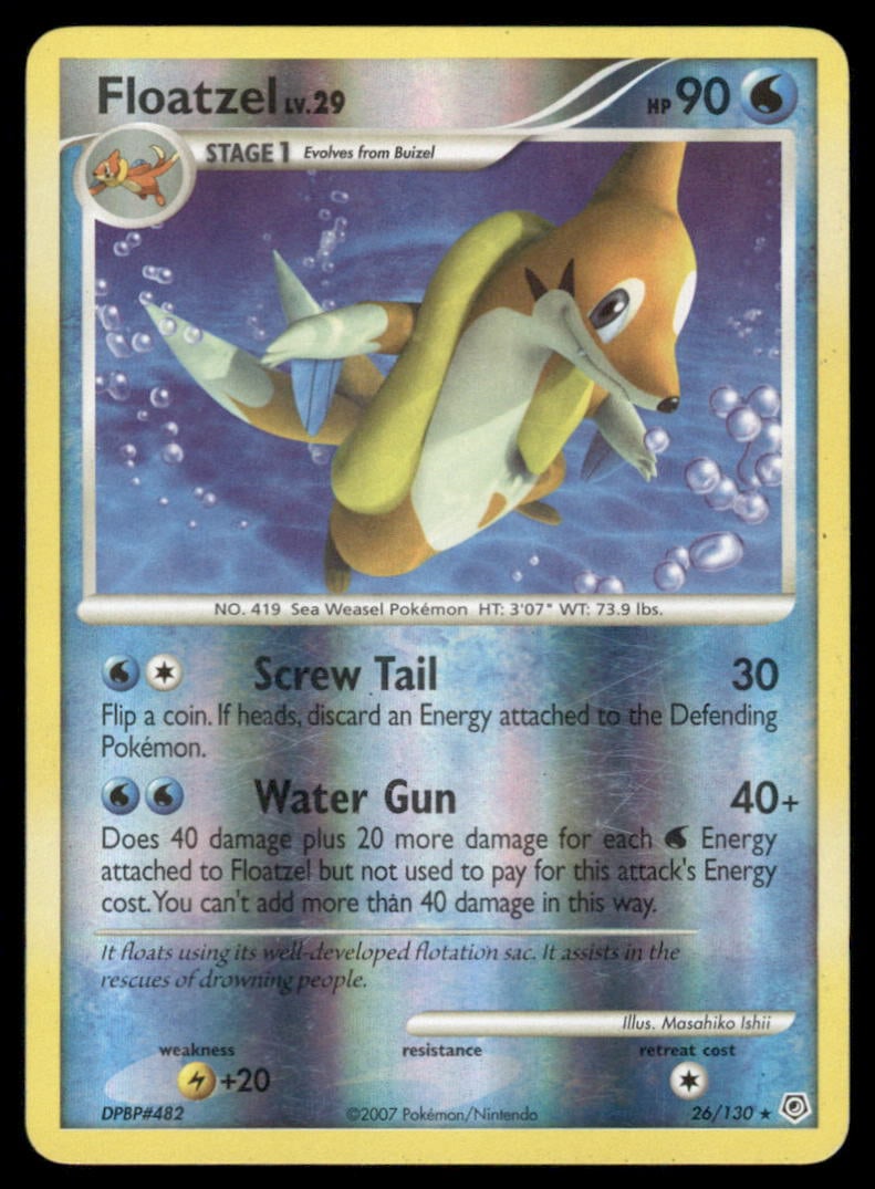 Floatzel Diamond and Pearl #26/130 Holo Pokemon Card: We offer combined shipping on multiple items. Buyers may also arrange their own shipping. LiveShipping is a separate and independent option for shipping that is NOT a part of the auction house or thei