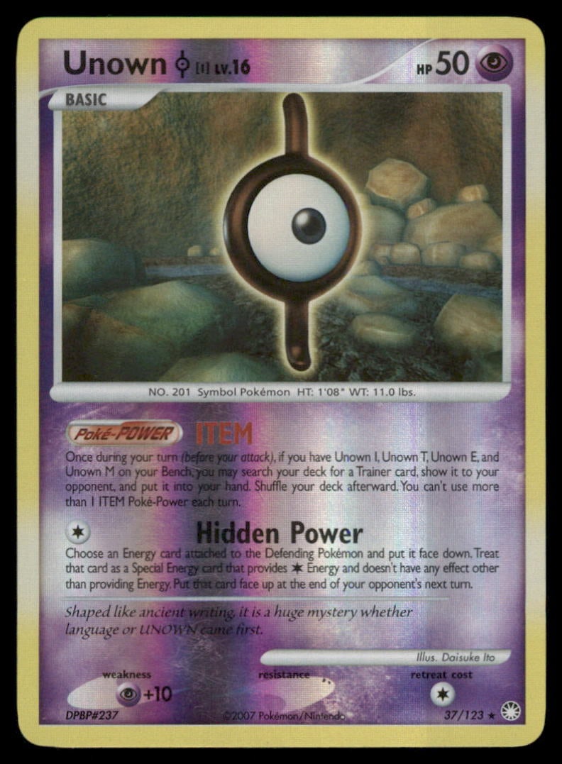 Unown [I] Mysterious Treasures #37/123 Holo Pokemon Card: We offer combined shipping on multiple items. Buyers may also arrange their own shipping. LiveShipping is a separate and independent option for shipping that is NOT a part of the auction house or thei