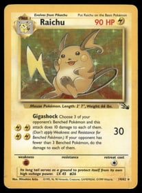 Raichu (14) Fossil #14/62 Holo Pokemon Card