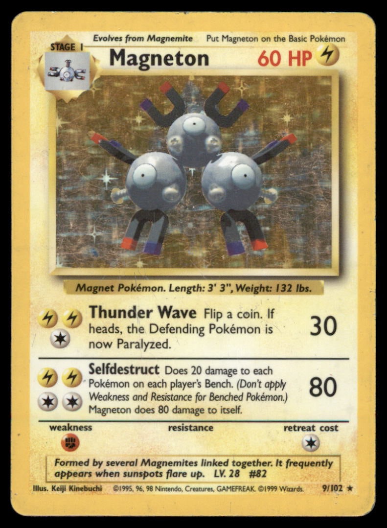 Magneton Base Set #009/102 Holo Pokemon Card (1 of 2)