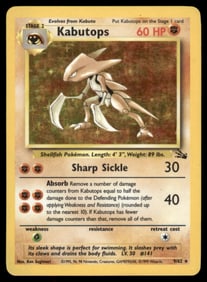 Kabutops (9) Fossil #09/62 Holo Pokemon Card
