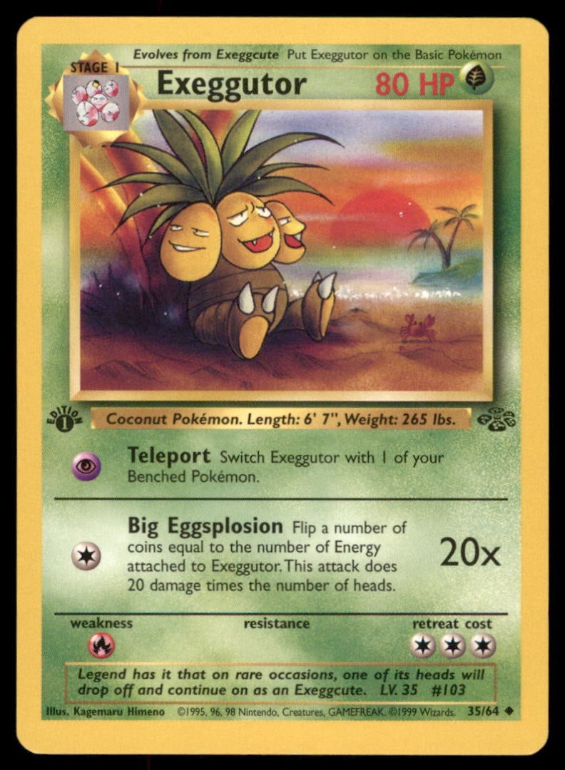 Exeggutor 1st Ed. Jungle Vintage Pokemon Card: We offer combined shipping on multiple items. Buyers may also arrange their own shipping. LiveShipping is a separate and independent option for shipping that is NOT a part of the auction house or thei