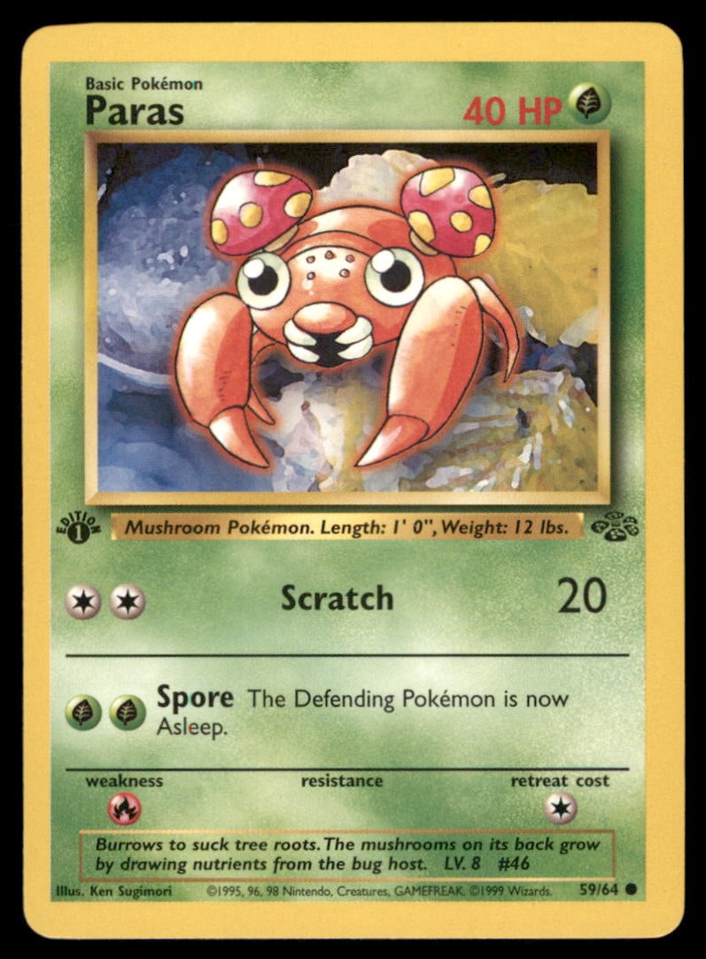 Paras 1st Ed. Jungle Vintage Pokemon Card: We offer combined shipping on multiple items. Buyers may also arrange their own shipping. LiveShipping is a separate and independent option for shipping that is NOT a part of the auction house or thei