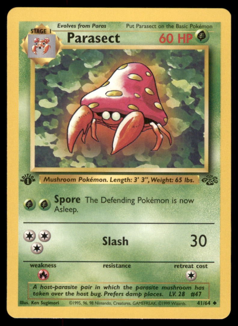 Parsect 1st Ed. Jungle Vintage Pokemon Card: We offer combined shipping on multiple items. Buyers may also arrange their own shipping. LiveShipping is a separate and independent option for shipping that is NOT a part of the auction house or thei