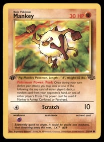 Mankey 1st Ed. Jungle Vintage Pokemon Card