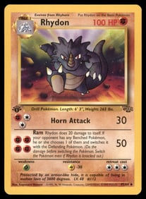 Rhydon 1st Ed. Jungle Vintage Pokemon Card