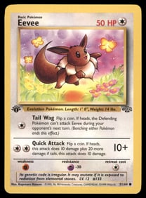Eevee 1st Ed. Jungle Vintage Pokemon Card