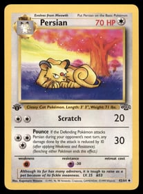 Persian 1st Ed. Jungle Vintage Pokemon Card