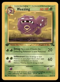 Weezing 1st Ed. Fossil Vintage Pokemon Card