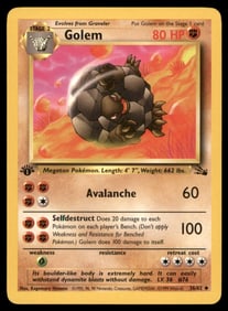 Golem 1st Ed. Fossil Vintage Pokemon Card