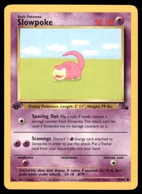 Slowpoke 1st Ed. Fossil Vintage Pokemon Card