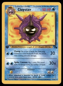 Cloyster 1st Ed. Fossil Vintage Pokemon Card
