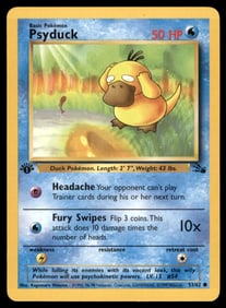 Psyduck 1st Ed. Fossil Vintage Pokemon Card
