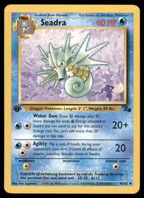 Seadra 1st Ed. Fossil Vintage Pokemon Card