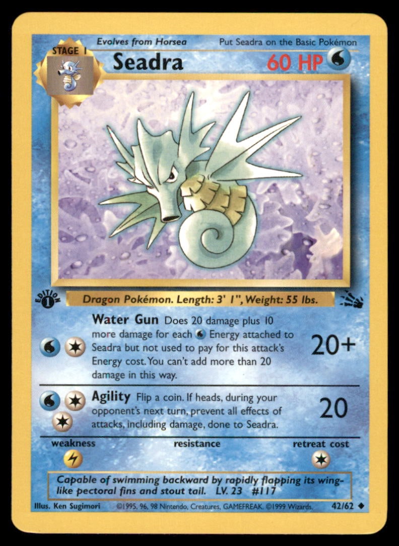 Seadra 1st Ed. Fossil Vintage Pokemon Card: We offer combined shipping on multiple items. Buyers may also arrange their own shipping. LiveShipping is a separate and independent option for shipping that is NOT a part of the auction house or thei