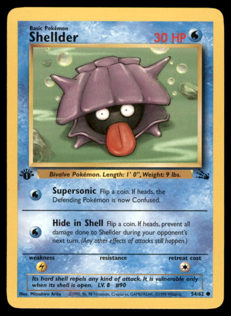Shellder 1st Ed. Fossil Vintage Pokemon Card: We offer combined shipping on multiple items. Buyers may also arrange their own shipping. LiveShipping is a separate and independent option for shipping that is NOT a part of the auction house or thei