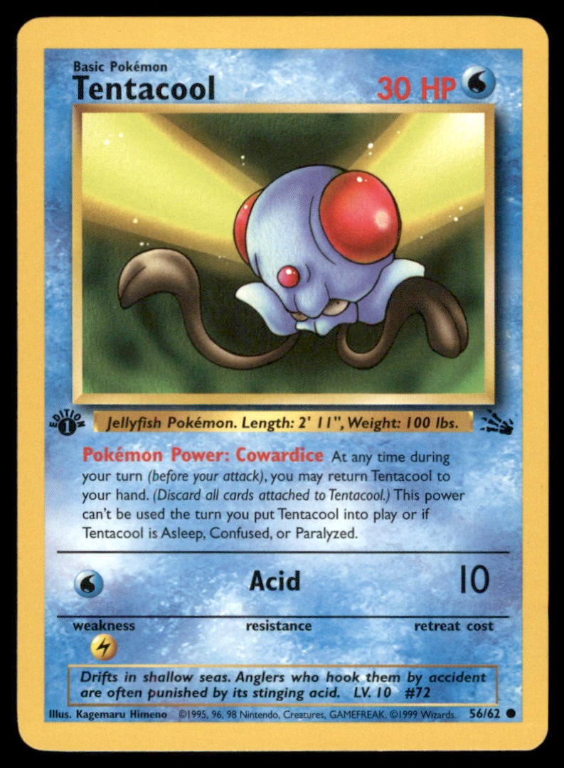 Tentacool 1st Ed. Fossil Vintage Pokemon Card: We offer combined shipping on multiple items. Buyers may also arrange their own shipping. LiveShipping is a separate and independent option for shipping that is NOT a part of the auction house or thei